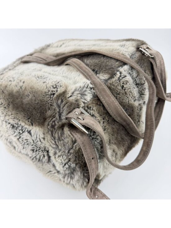 Fendi Zucca Pattern Lining Backpack Suede Gray Brown Vintage main image 7